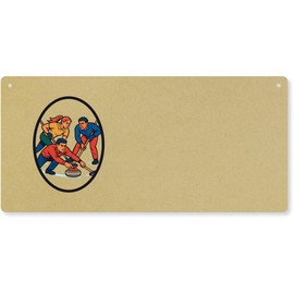 'Curling Match Action' Large Wooden Wall Plaque/Door Sign (DP00068616)