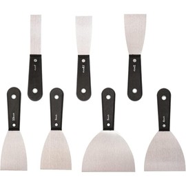 7 PCS Drywall Tools, Putty Knife Set, 50# Steel Drywall Knife, Scraper Putty Knives, Spackle Knife, Wallpaper Scraper, Painters Tool, Crown Molding Tool, Paint Remover for Wood GJB56 - Item Shape: 7 PCS