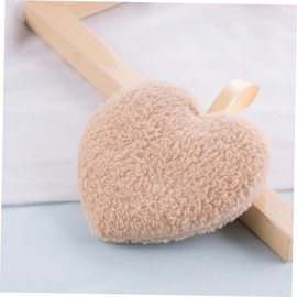 MERRYHAPY 3pcs Heart Shape Makeup Removal Pads Soft Facial Cleaning Sponges Washable Cosmetic Supplies for Gentle Makeup Removal Reusable Remover Pads for Women Coffee Color