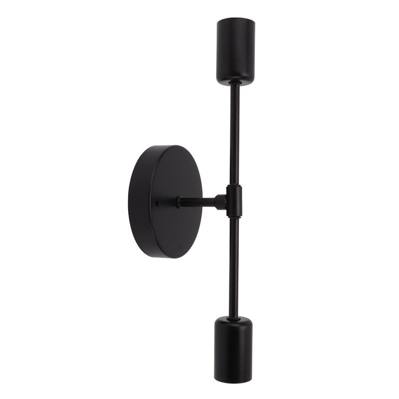 E27 E26 Double Wall Light Base Iron 85‑265V Black Modern