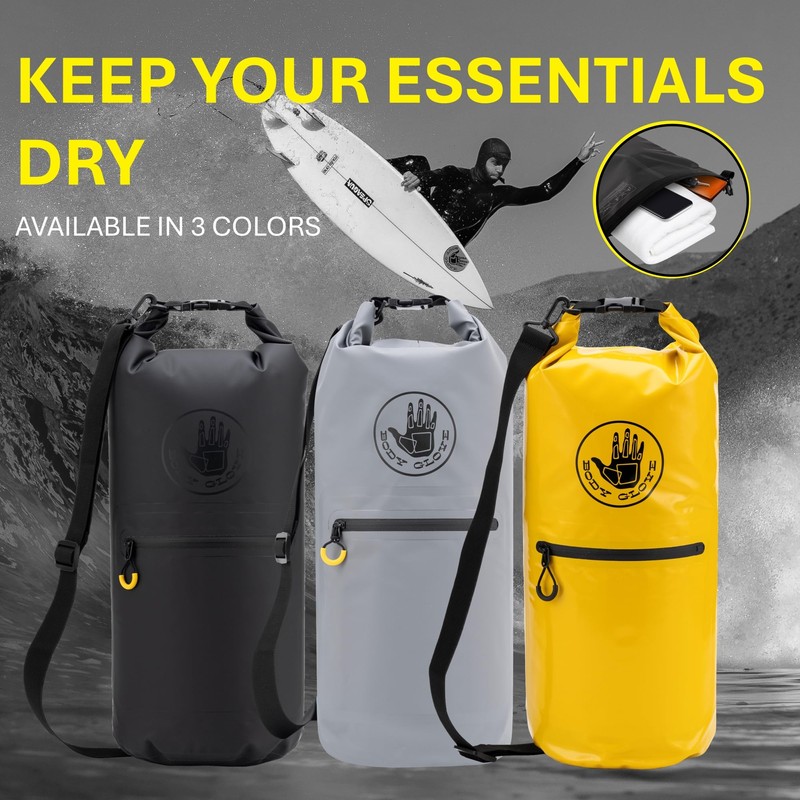 Body Glove Rolltop Waterproof Dry Bag with Zippered Front Pocket,