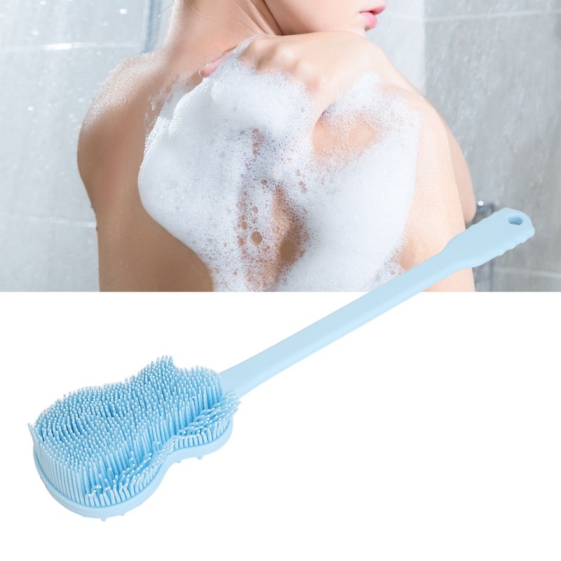 Bath Body Brush Guitar Shaped Long Handle Double Sides Exfoliating