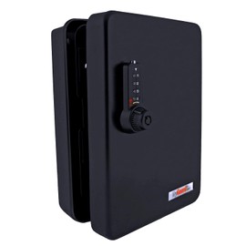 KeyGuard Dual Access Combination Key Cabinet With Black 4-Dial Combi-Cam Ultra - 48 Hook, Conveniently Store Your Keys with 10,000 Possible Combinations, SL-8548-UB