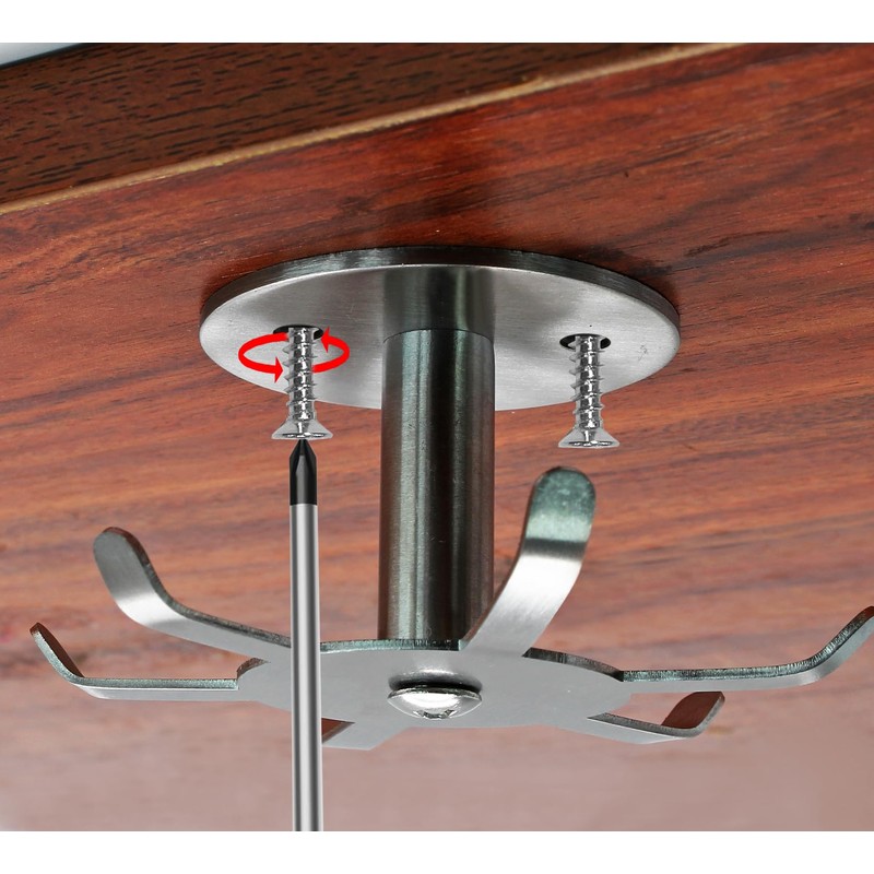 Zorfeter Under Cabinet Kitchen Utensil Hooks, Stainless Steel Utensil Racks