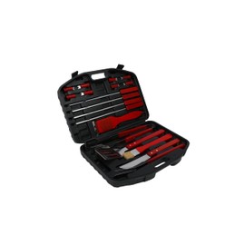 Grills House 18pcs Stainless Steel Grill Tool Set with Storage Case, Non-Stick Dishwasher Safe Griddle Accessories Kit for Outdoor BBQ, Ideal Gift for Grill Lovers, Red, TF1819
