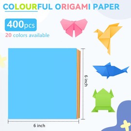 SenseYo 400 Sheets Origami Paper Kit for Easy Fold Paper Beginner, 20 Colors 6 Inch x 6 Inch