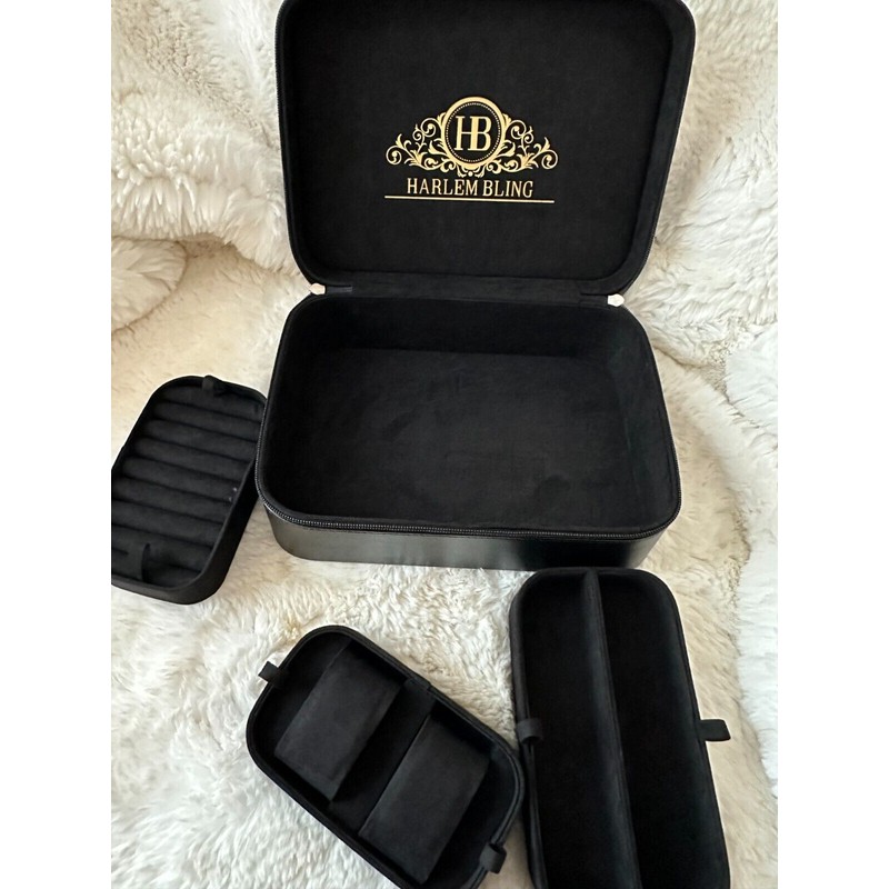 Harlembling Leather Travel Jewelry Box Case