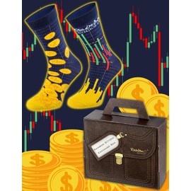 Rainbow Socks Rainbow S(T) ck Exchange Box - Women Men Stock Stocks Novelty Gift Gift Gift Socks For Financial Investor Dealer Businesswoman Businessman - 1 Pair, Rainbow S(t)ock Exchange Box 47-50