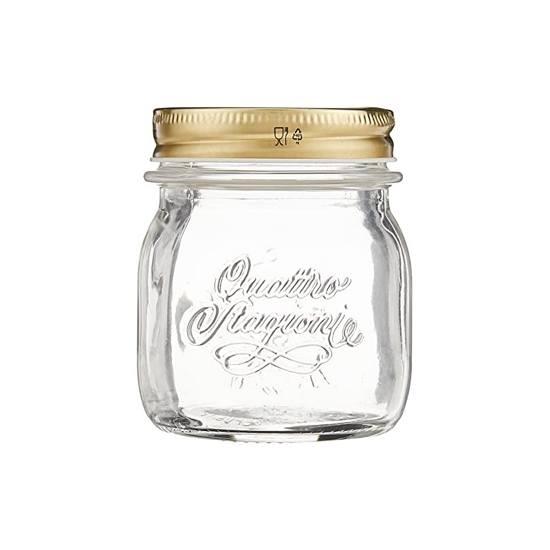 Bormioli Rocco Quattro Stagioni Clear Airtight Mason Jar, 8.5 Oz.