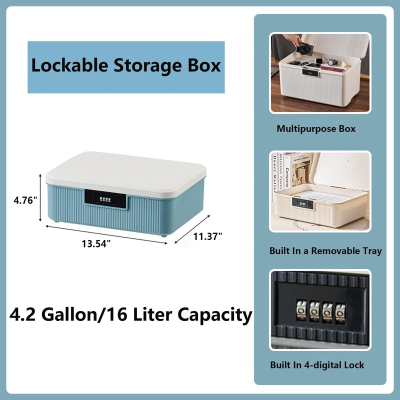 MXCELL Lockable Storage Box – 4.5 Gallon Waterproof Plastic Organizer