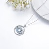VENACOLY Evil Eye Necklace Moonstone Sterling Silver Nazar Pendant Necklace