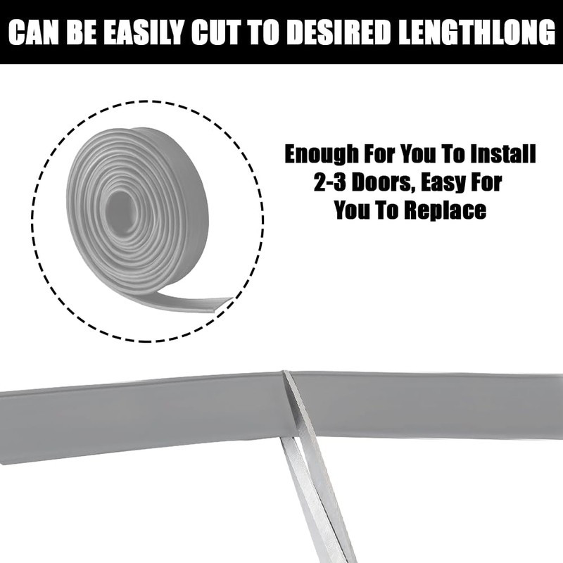 Shower Bottom Waterproof Door Rubber Sweep Trim Black Seal for