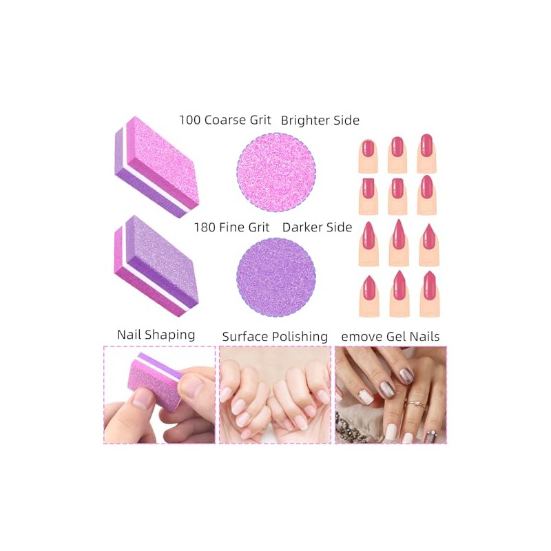 50 piezas de esponja para uñas, mini limas de uñas