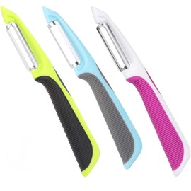 Potato Peelers for Kitchen Fruit Veggie Carrot Peeler Good Grips Peeler I Shape Stainless Steel Potatoes Peeler with Ergonomic Non-Slip Handle & Sharp Blade (3 Pcs)