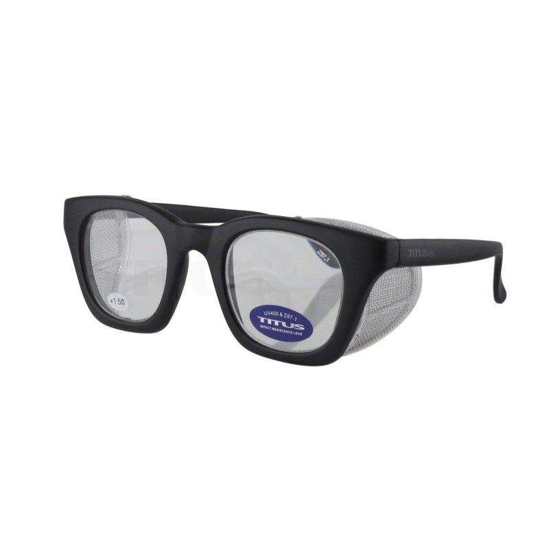 Titus Retro Safety Readers Cheaters Glasses Side Shields ANSI Z87