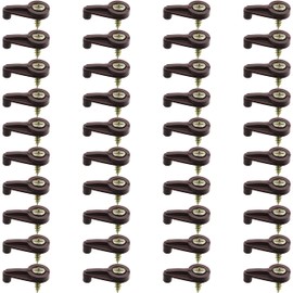 ITROLLE Glass Retainer Clip 40PCS 4mm Brown Glass Cabinet Clips Glass Panel Clips with Screws