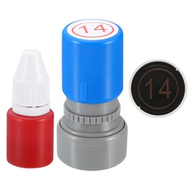 PATIKIL Number Stamp with Self-Inking Number 14 Stamp Teacher Stamp Initial Stamp Ink Stamp for Class Book Scrapbooking DIY Craft Style 2, Red Ink