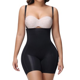 SHAPESHE No-Slip Tummy Control Shapewear High Waisted Seamless Panties Postpartum Shorts Fajas Colombianas Compression Black
