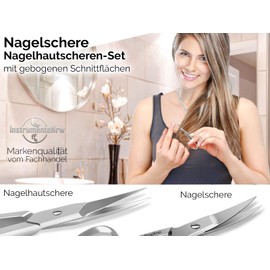 Curved Nail Scissors and Nail Cuticle Scissors Set with Ergonomic Handles
