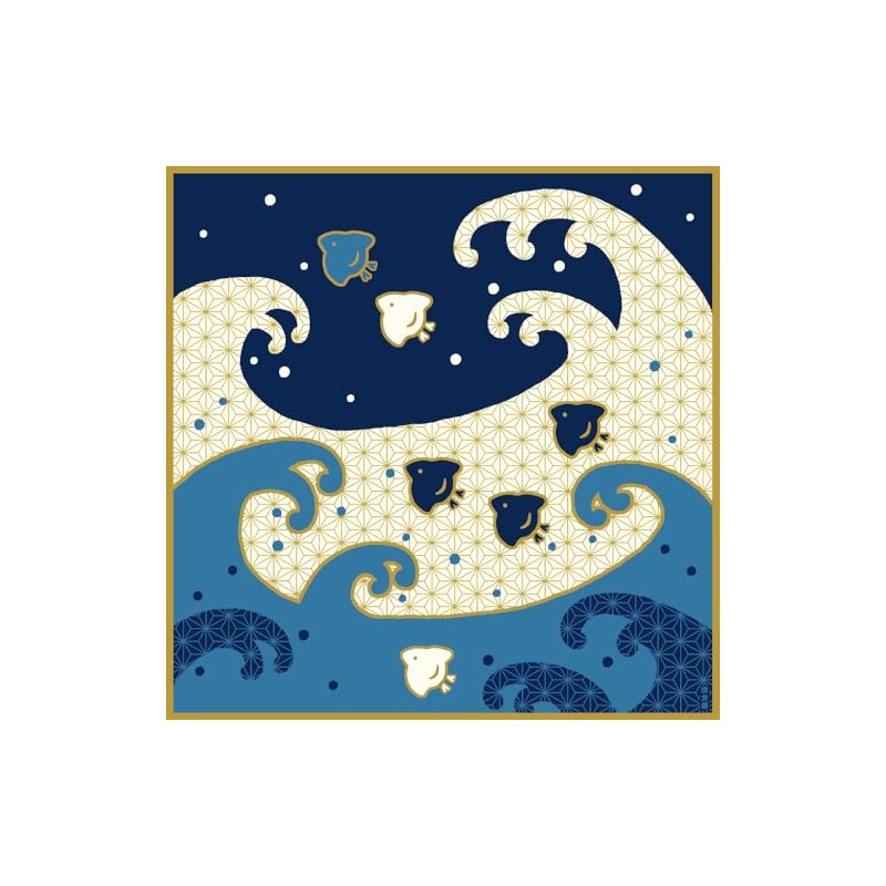 Hamamonyo Kofu (Furoshiki, 19.7 inches (50 cm), Houndstooth and Big