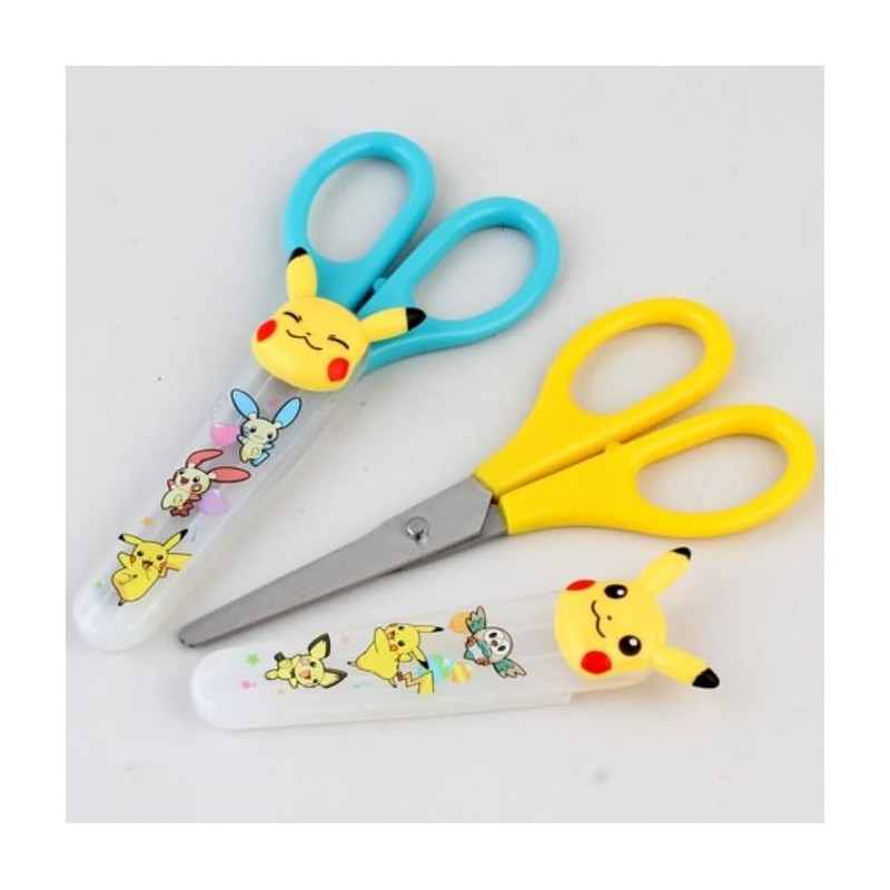 1 Count Pikachu Safety Scissors with Cover (Skyblue)