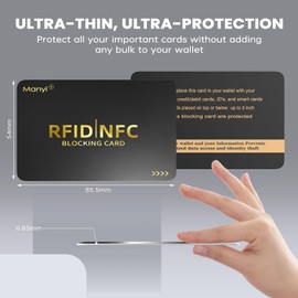 RFID Blocking Card for Wallets, Contactless NFC Credit Card ID Protection Safe Bank Cards Passport Entire Wallet Purse Shield Protector Blocker Guard Pack of 2