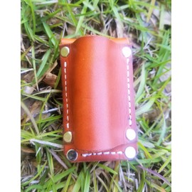 Leather Flashlight Holster for AA Battery Flashlights - Heavyduty Made in USA (Saddle Tan (Rivet))