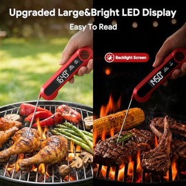 Termómetro digital de carne, termómetro de lectura instantánea para cocinar, asar a la parrilla, dulces, ahumador, freidora de aire, accesorios de coc