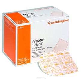 IV 3000 1-Hand 2 3/8" x 2 3/4" Transparent Adhesive Dressing [4007] 100 ea