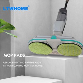 LTWHOME 16 cm Microfibre Pads Suitable for Floating Mop Pack of 1 M30457 (Pack of 6)