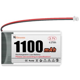 Hiteuoms 3.7V 1100mAh Lithium Rechargeable Battery 1S 1C LiPo Battery for IoT NodeMCU ESP32 Arduino Development Board Project with JST 1.25 Plug Protection Board and Insulated Rubber Tape