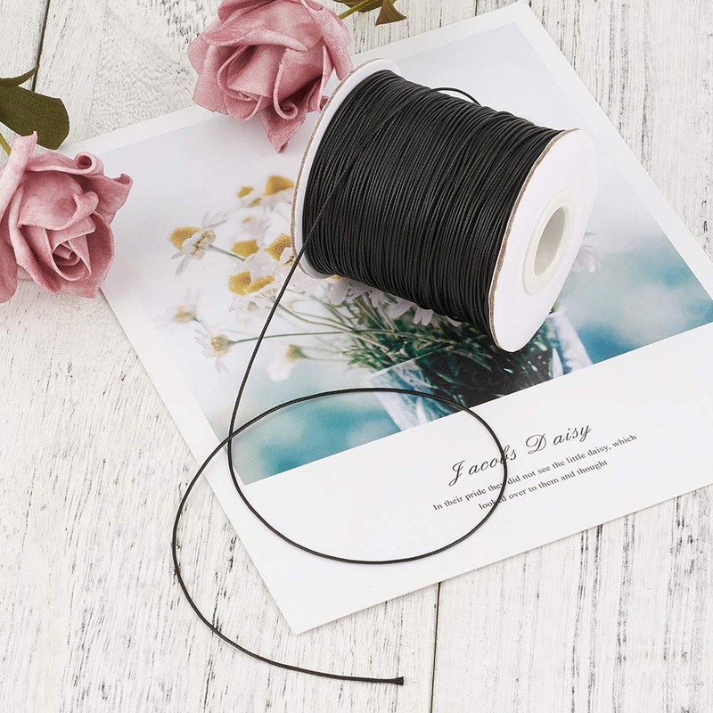 PandaHall 185 Yards/Roll 0.5mm Waxed Polyester Cord Waxed Thread Cord