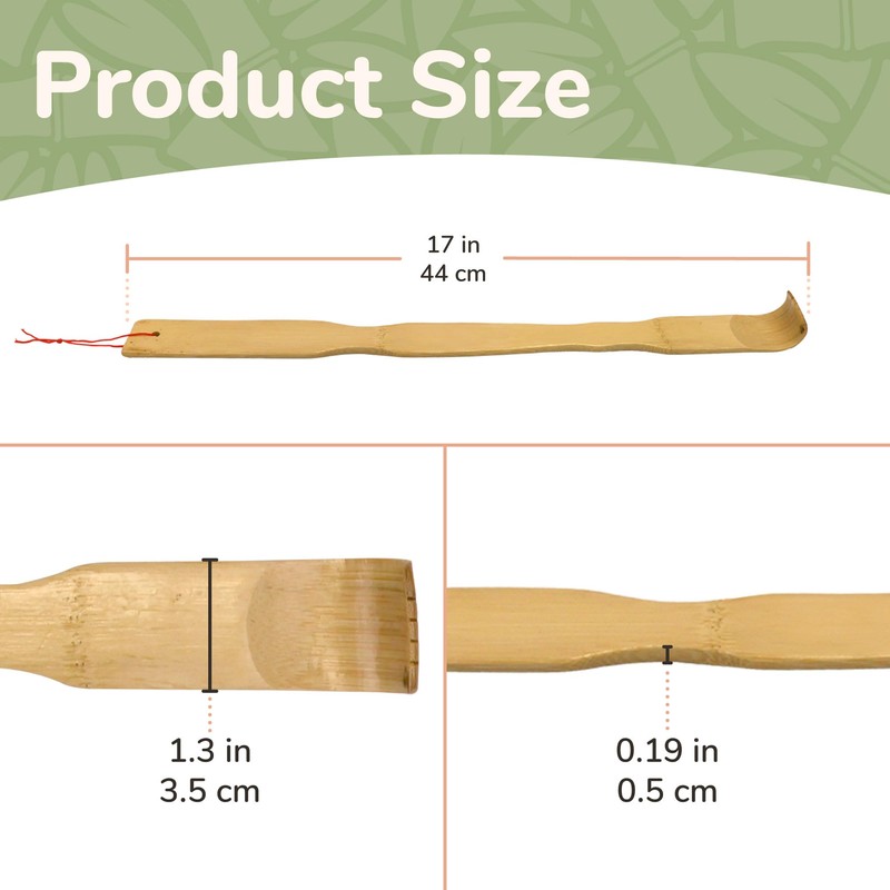 BambooMN 17 Inch Bamboo Wooden Back Scratchers for Itchy Stress