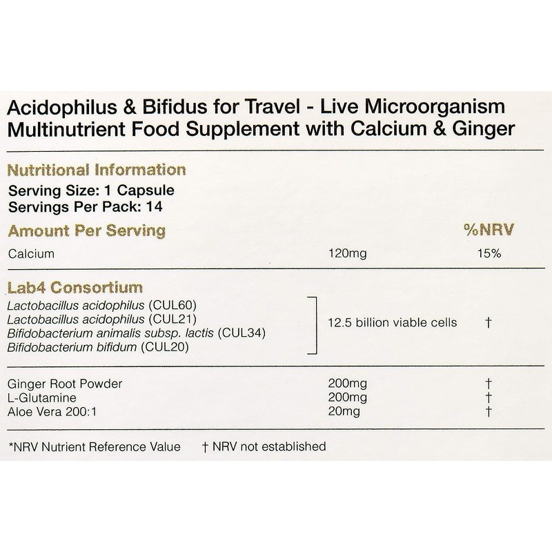 Proven Probiotics Acidophilus and Bifidus for Travellers Capsules - Pack