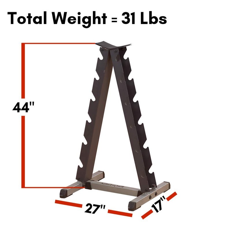 Body-Solid (GDR44B) Vertical Dumbbell Rack - Compact 6 Pair Hex