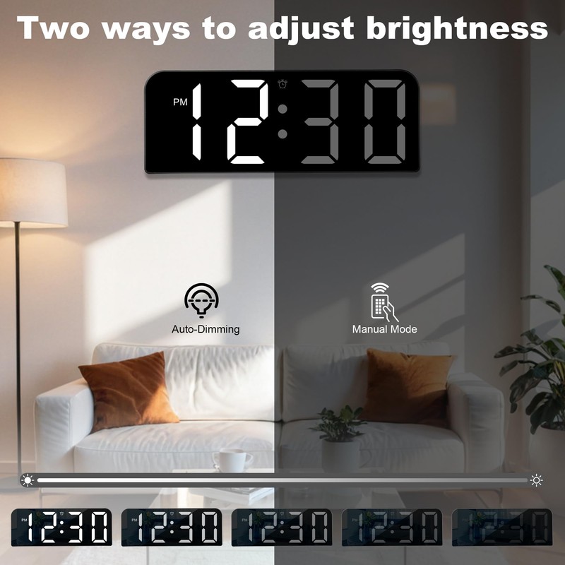 Sukeen Digital Wall Clock Digital Alarm Clock Silent Alarm Clock