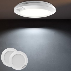 APCENS Battery Operated Motion Sensor Light Indoor, 6.3", 210LM, 6000K Cool White, Wireless Stick-on or Screw Mount for Ceiling/Wall, for Closet, Pantry, Shed and Cabinet, 2-Pack