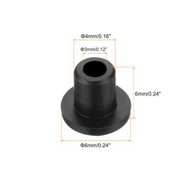 MECCANIXITY 15Pcs t Shape Rubber Grommet Mount Dia 4mm ID 3mm H 6mm Black Seal Protection Cable Grommets Flexible for Cable Pipe