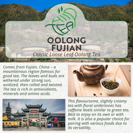 Oolong Fujian Loose Leaf Tea – Classic Chinese Oolong Leaves (175g)