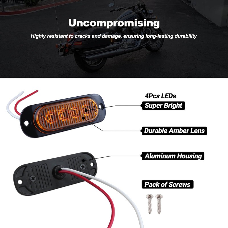 XtraGlow 3.4 Inch Trailer Marker Lights Amber LED Clearance Side
