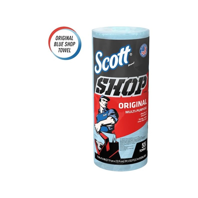 Kimberly-Clark 75130 SCOTT Shop Towel Roll, 55 Count (Pack of