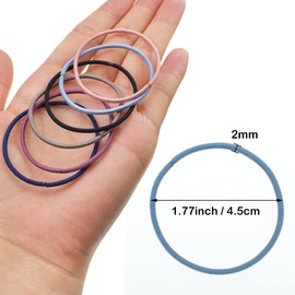 Evogirl Elastic Hair Ties 100 PCS Ponytail Holders 2MM Thin 2 Inch in Diameter Hair Band for Normal Medium to Thick Hair, For Girls Women or Men (Multicolor)