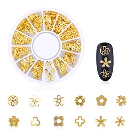 Kingsie Nail Studs Metal Parts Nail Parts Summer Gel Nail Art Resin Handmade 6 Case Set (Gold)