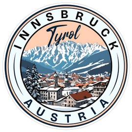 Innsbruck Tyrol Austria Sticker 4 Inch City Travel Souvenir Destination - Waterproof Vinyl Decal for Laptop Water Bottle Car Tumbler - Durable Aesthetic Long-Lasting Stickers for Adults ID44990