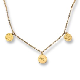 Personalisierte Familienkette als Geschenk für Frauen | zur Geburt | zur Hochzeit | für die Freundin | für Mama (Gold)