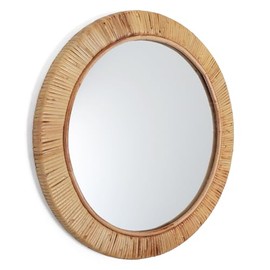 Rutledge & King Wall Mirror Rattan Mirror - Mirror Wall Decor - Wall Mirrors Decorative - Rattan Decor Boho Mirror - Circle Mirrors for Wall - Entryway Mirror (2, Seaside - Medium)