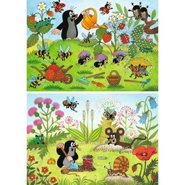Ravensburger Kinderpuzzle - 08861 Der Maulwurf im Garten - Puzzle für Kinder ab 4 Jahren, mit 2x24 Teilen