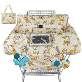 Shopping Cart Cover for Baby High Chair Cover Grocery Cart Cover for Baby Girl Boy Toddler Cute Corgi Print Portable Shopping Cart Cover with Safety Harness