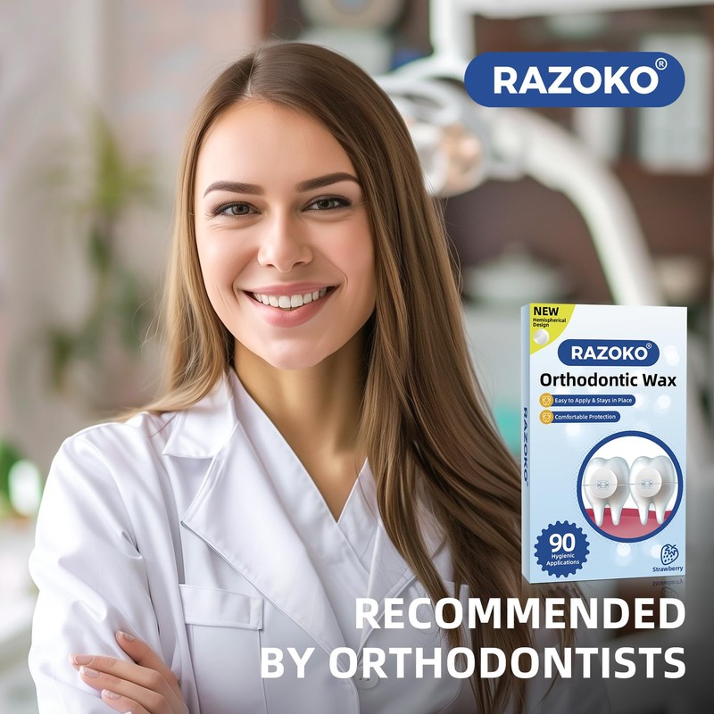 RAZOKO Orthodontic Wax for Braces Wax Dots 90 Individual Hygienic