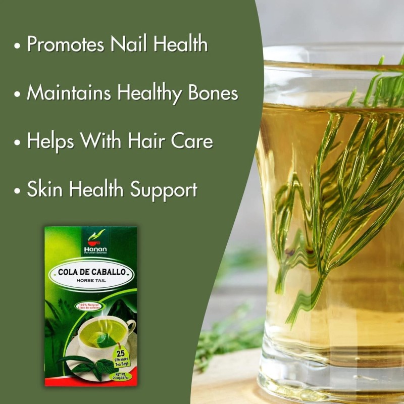 Hanan Horsetail Tea Hojas de Cola de Caballo 100 Teabags